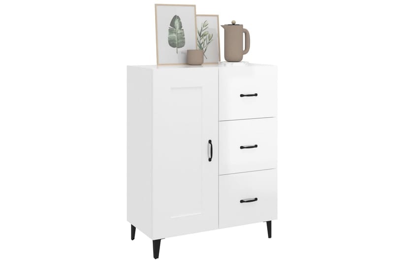 beBasic Skänk vit högglans 69,5x34x90 cm konstruerat trä - Förvaring - Förvaringsmöbler - Skänkar & sideboards