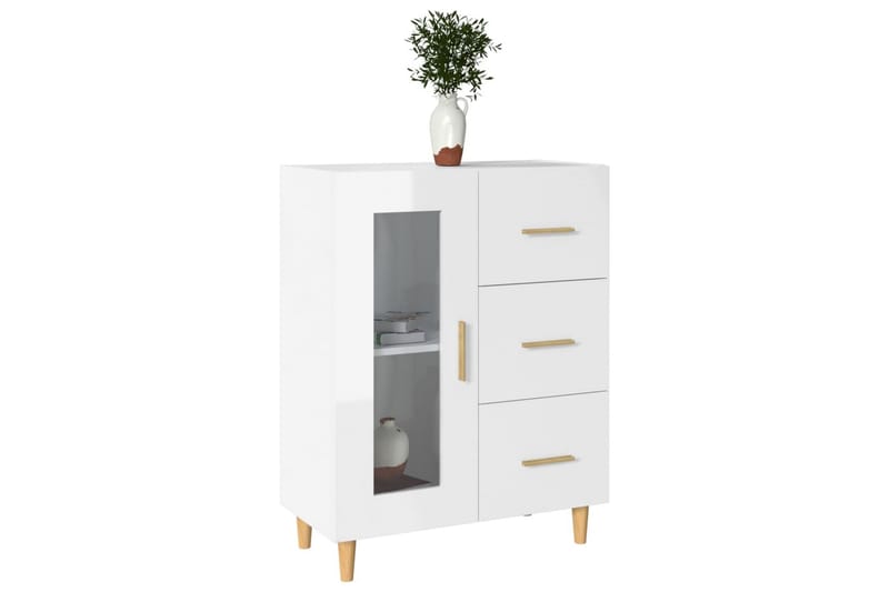 beBasic Skänk vit högglans 69,5x34x90 cm konstruerat trä - Förvaring - Förvaringsmöbler - Skänkar & sideboards