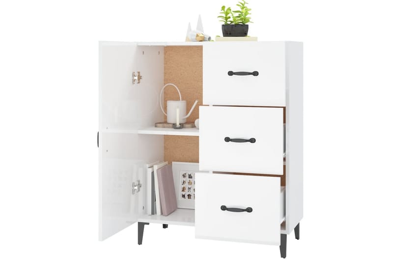 beBasic Skänk vit högglans 69,5x34x90 cm konstruerat trä - Förvaring - Förvaringsmöbler - Skänkar & sideboards