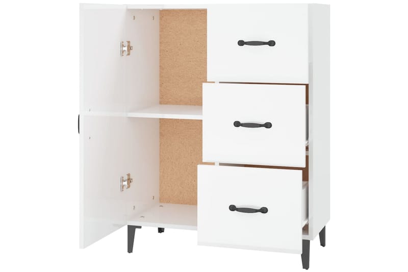 beBasic Skänk vit högglans 69,5x34x90 cm konstruerat trä - Förvaring - Förvaringsmöbler - Skänkar & sideboards