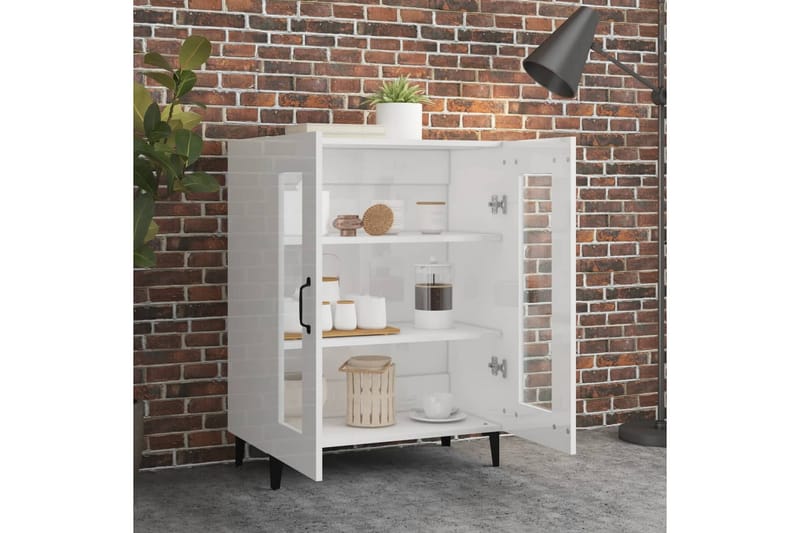 beBasic Skänk vit högglans 69,5x34x90 cm konstruerat trä - Förvaring - Förvaringsmöbler - Skänkar & sideboards