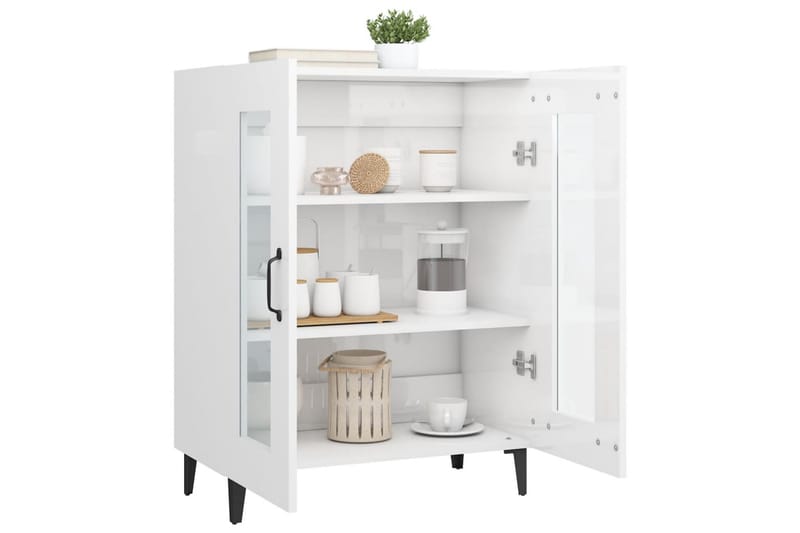 beBasic Skänk vit högglans 69,5x34x90 cm konstruerat trä - Förvaring - Förvaringsmöbler - Skänkar & sideboards