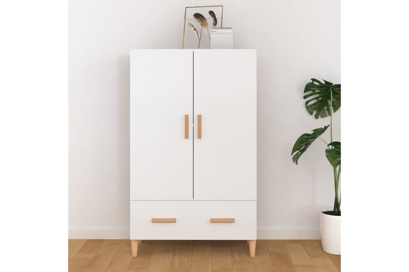 beBasic Skänk vit högglans 70x31x115 cm konstruerat trä - Förvaring - Förvaringsmöbler - Skänkar & sideboards