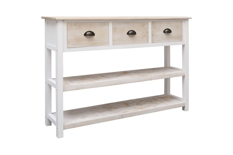 beBasic Skänk vit och brun 108x30x76 cm massivt kejsarträ - Förvaring - Förvaringsmöbler - Skänkar & sideboards