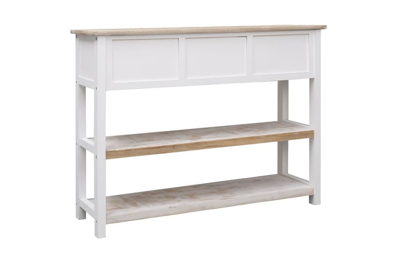 beBasic Skänk vit och brun 108x30x76 cm massivt kejsarträ - Förvaring - Förvaringsmöbler - Skänkar & sideboards