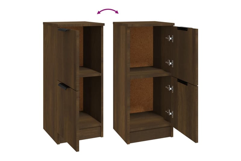 beBasic Skänkar 2 st brun ek 30x30x70 cm konstruerat trä - F�örvaring - Förvaringsmöbler - Skänkar & sideboards