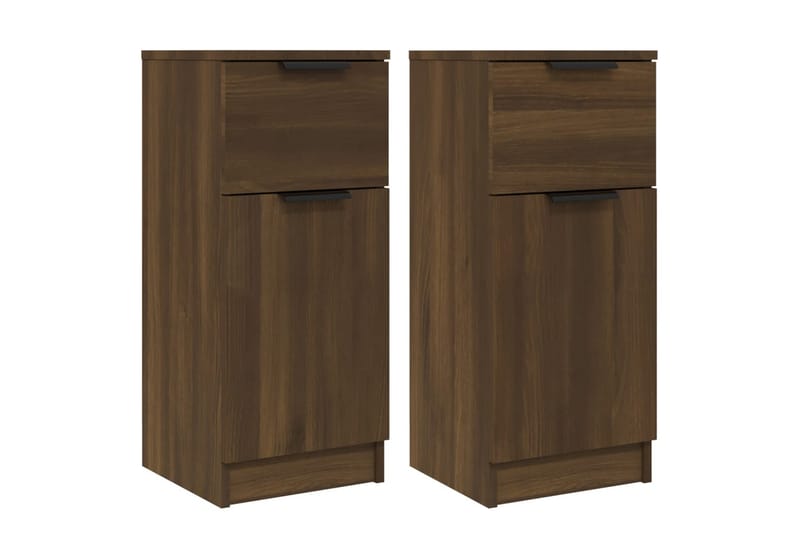 beBasic Skänkar 2 st brun ek 30x30x70 cm konstruerat trä - Förvaring - Förvaringsmöbler - Skänkar & sideboards