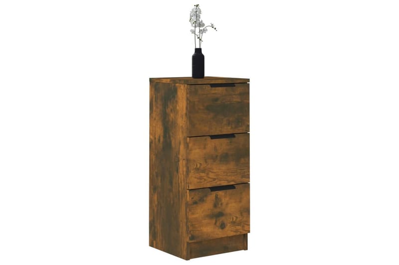 beBasic Skänkar 2 st rökfärgad ek 30x30x70 cm konstruerat trä - Skänkar & sideboards