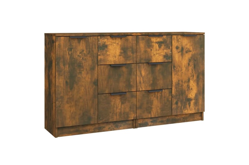 beBasic Skänkar 2 st rökfärgad ek 60x30x70 cm konstruerat trä - Förvaring - Förvaringsmöbler - Skänkar & sideboards