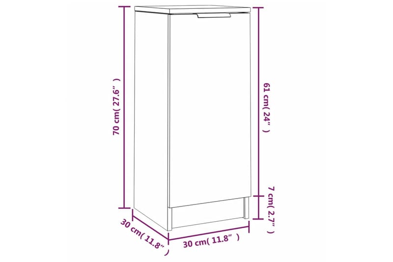 beBasic Skänkar 2 st sonoma-ek 30x30x70 cm konstruerat trä - Förvaring - Förvaringsmöbler - Skänkar & sideboards