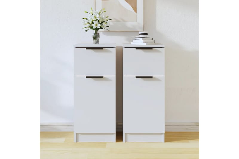 beBasic Skänkar 2 st vit 30x30x70 cm konstruerat trä - Förvaring - Förvaringsmöbler - Skänkar & sideboards