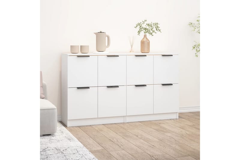 beBasic Skänkar 2 st vit 60x30x70 cm konstruerat trä - Förvaring - Förvaringsmöbler - Skänkar & sideboards