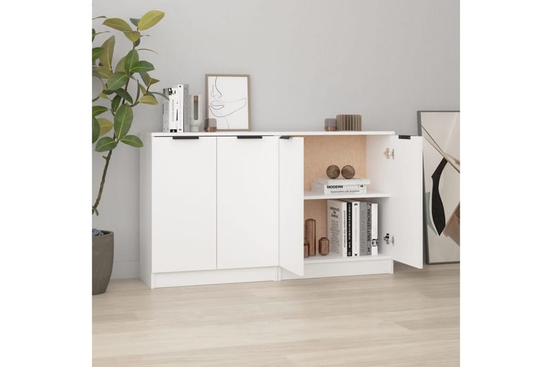 beBasic Skänkar 2 st vit 60x30x70 cm konstruerat trä - Förvaring - Förvaringsmöbler - Skänkar & sideboards