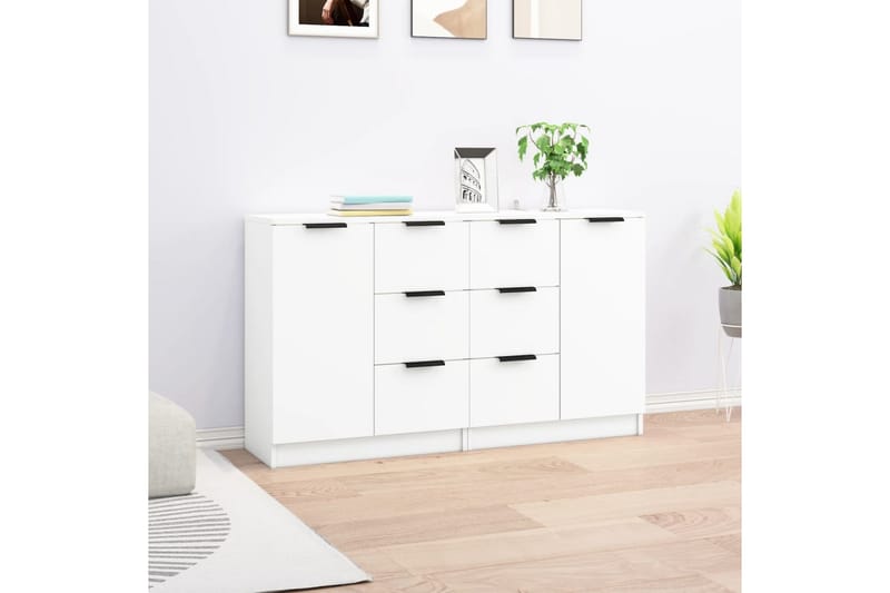 beBasic Skänkar 2 st vit 60x30x70 cm konstruerat trä - Förvaring - Förvaringsmöbler - Skänkar & sideboards