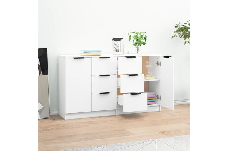 beBasic Skänkar 2 st vit 60x30x70 cm konstruerat trä - Förvaring - Förvaringsmöbler - Skänkar & sideboards