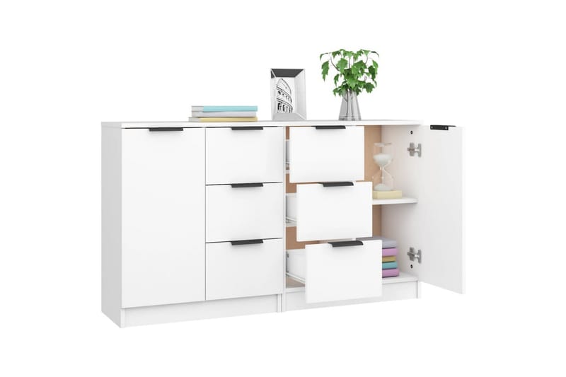 beBasic Skänkar 2 st vit 60x30x70 cm konstruerat trä - Förvaring - Förvaringsmöbler - Skänkar & sideboards