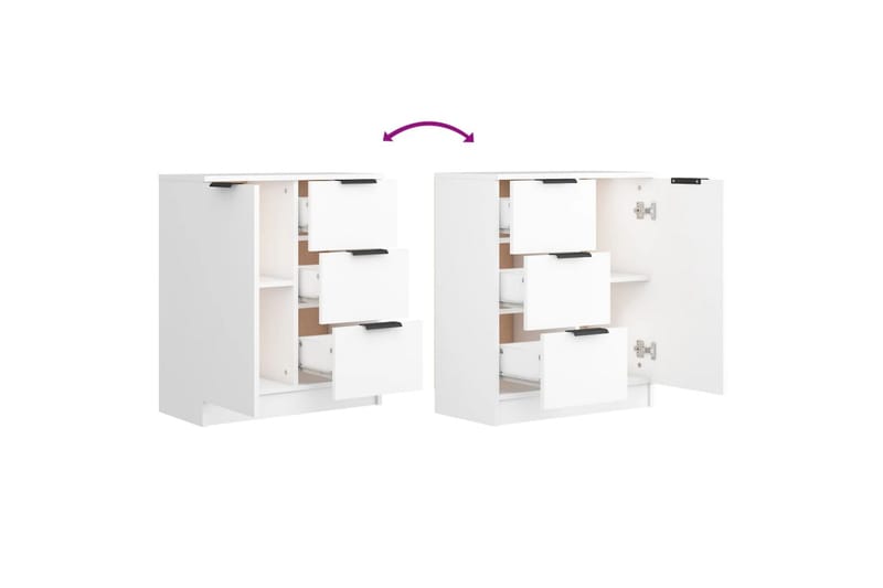 beBasic Skänkar 2 st vit 60x30x70 cm konstruerat trä - Förvaring - Förvaringsmöbler - Skänkar & sideboards