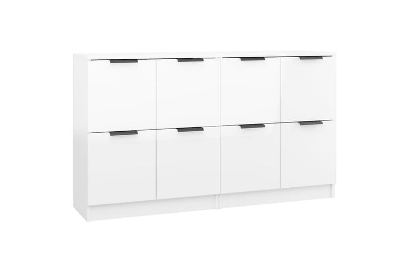 beBasic Skänkar 2 st vit högglans 60x30x70 cm konstruerat trä - Förvaring - Förvaringsmöbler - Skänkar & sideboards