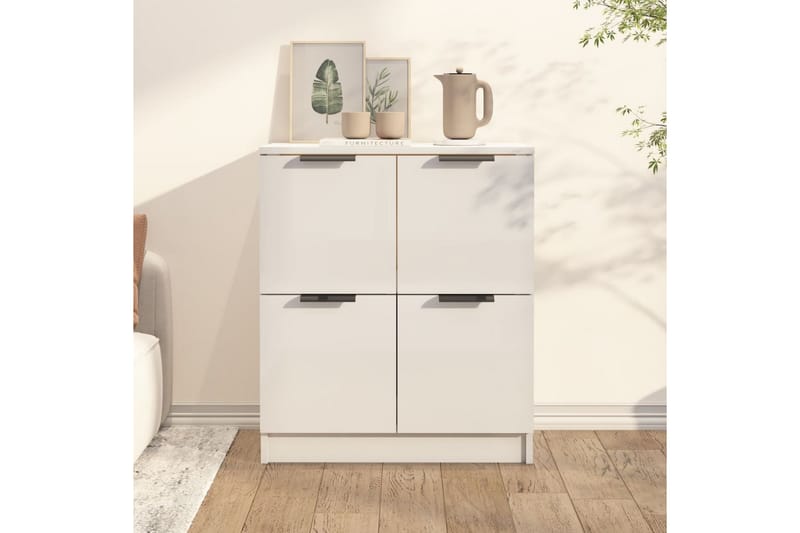 beBasic Skänkskåp vit högglans 60x30x70 cm konstruerat trä - Förvaring - Förvaringsmöbler - Skänkar & sideboards