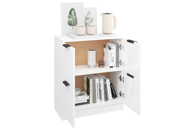 beBasic Skänkskåp vit högglans 60x30x70 cm konstruerat trä - Förvaring - Förvaringsmöbler - Skänkar & sideboards