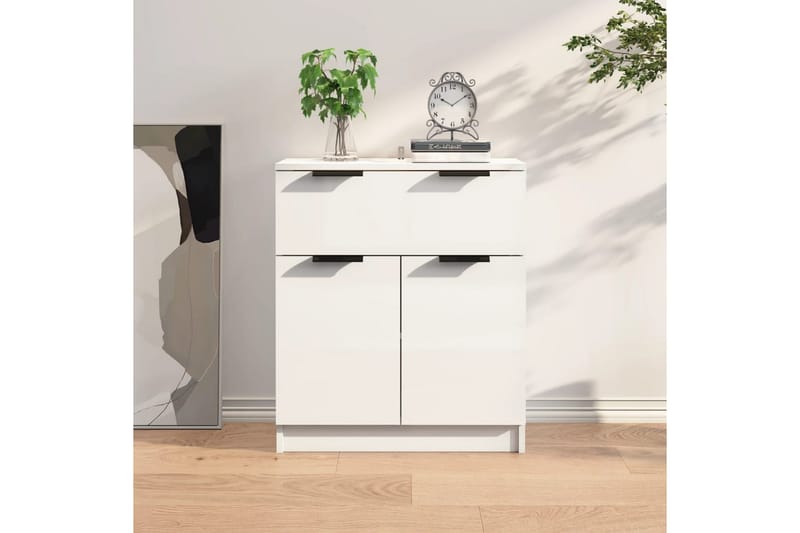 beBasic Skänkskåp vit högglans 60x30x70 cm konstruerat trä - Förvaring - Förvaringsmöbler - Skänkar & sideboards