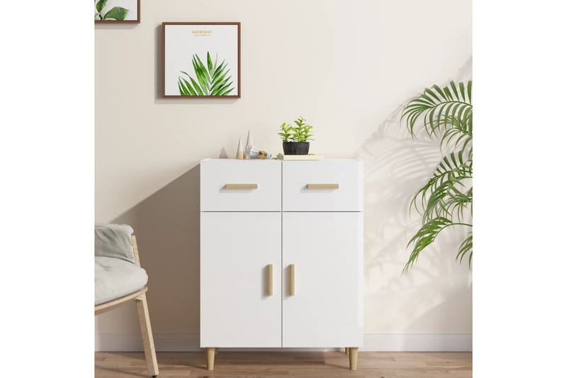 beBasic Skänkskåp vit högglans 69,5x34x89 cm konstruerat trä - Förvaring - Förvaringsmöbler - Skänkar & sideboards