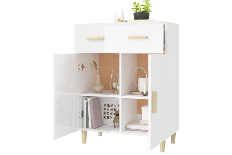 beBasic Skänkskåp vit högglans 69,5x34x89 cm konstruerat trä - Förvaring - Förvaringsmöbler - Skänkar & sideboards