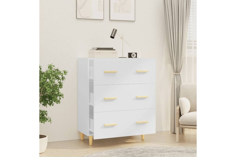 beBasic Skänkskåp vit högglans 70x34x90 cm konstruerat trä - Förvaring - Förvaringsmöbler - Skänkar & sideboards