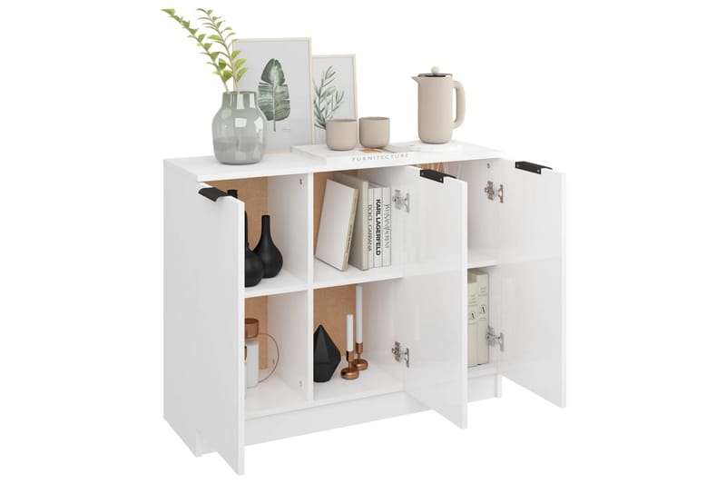 beBasic Skänkskåp vit högglans 90,5x30x70 cm konstruerat trä - Förvaring - Förvaringsmöbler - Skänkar & sideboards