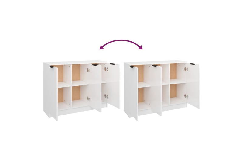 beBasic Skänkskåp vit högglans 90,5x30x70 cm konstruerat trä - Förvaring - Förvaringsmöbler - Skänkar & sideboards