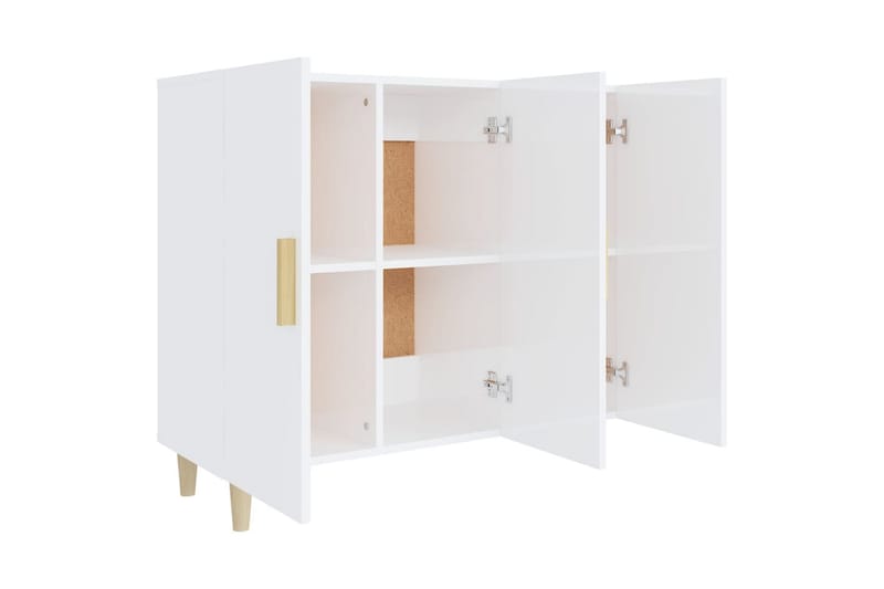 beBasic Skänkskåp vit högglans 90x34x80 cm konstruerat trä - Förvaring - Förvaringsmöbler - Skänkar & sideboards