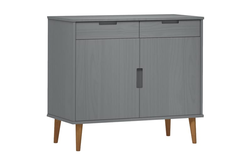 beBasic Skåp grå 90x40x80 cm massiv furu - Förvaring - Förvaringsmöbler - Skänkar & sideboards