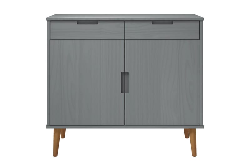 beBasic Skåp grå 90x40x80 cm massiv furu - Förvaring - Förvaringsmöbler - Skänkar & sideboards