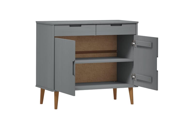 beBasic Skåp grå 90x40x80 cm massiv furu - Förvaring - Förvaringsmöbler - Skänkar & sideboards