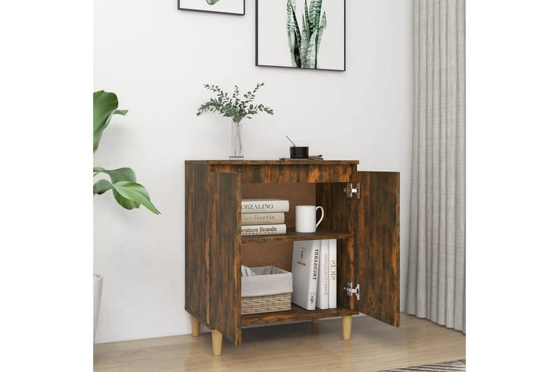 beBasic Skåp rökfärgad ek 60x35x70 cm konstruerat trä - Förvaring - Förvaringsmöbler - Skänkar & sideboards