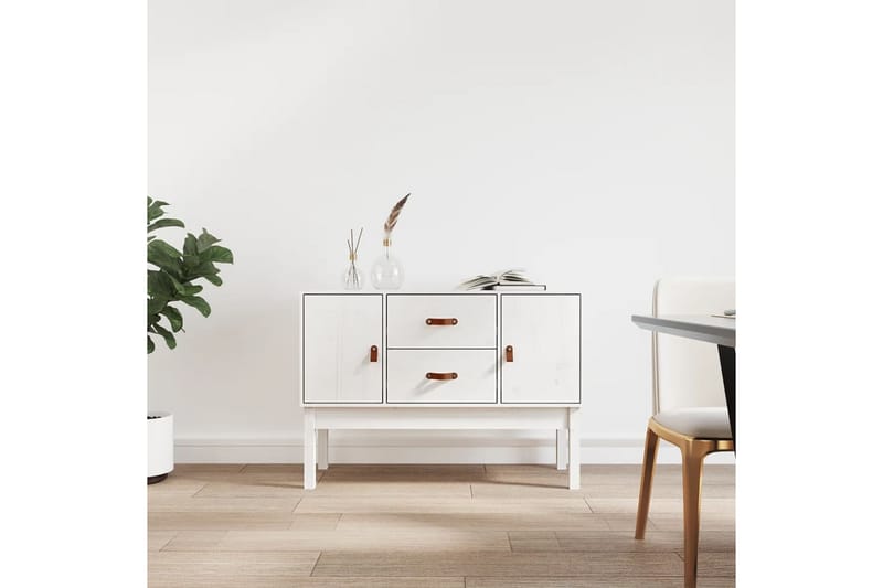 beBasic Skåp vit 110x40x78 cm massiv furu - Förvaring - Förvaringsmöbler - Skänkar & sideboards