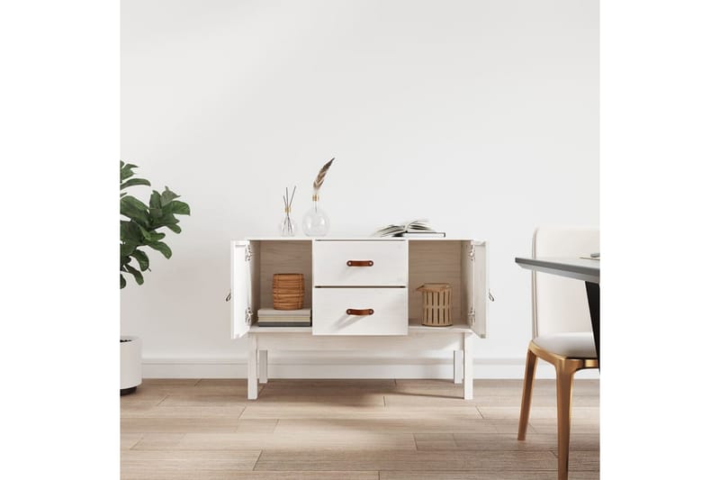 beBasic Skåp vit 110x40x78 cm massiv furu - Förvaring - Förvaringsmöbler - Skänkar & sideboards