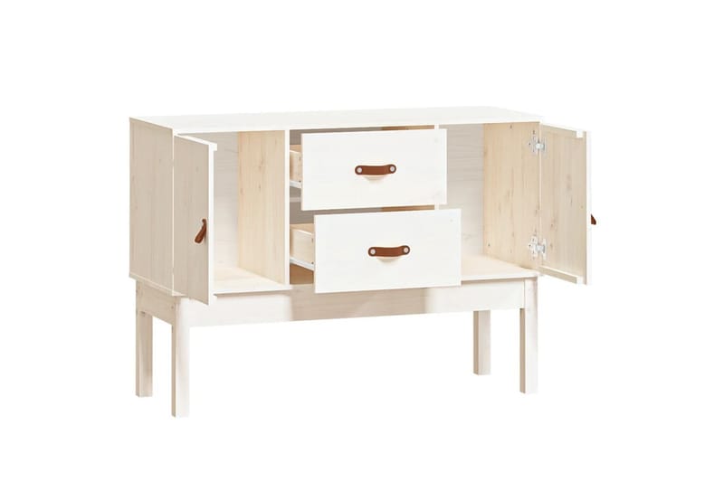 beBasic Skåp vit 110x40x78 cm massiv furu - Förvaring - Förvaringsmöbler - Skänkar & sideboards