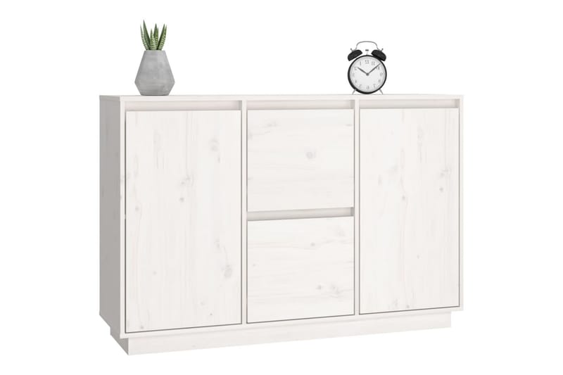 beBasic Skåp vit 111x34x75 cm massiv furu - Förvaring - Förvaringsmöbler - Skänkar & sideboards