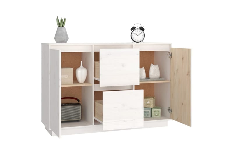 beBasic Skåp vit 111x34x75 cm massiv furu - Förvaring - Förvaringsmöbler - Skänkar & sideboards