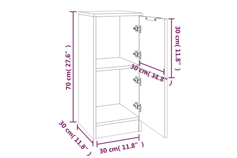 beBasic Skåp vit 30x30x70 cm konstruerat trä - Förvaring - Förvaringsmöbler - Skänkar & sideboards