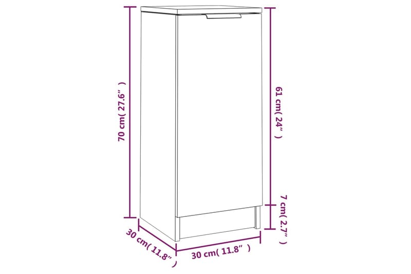 beBasic Skåp vit 30x30x70 cm konstruerat trä - Förvaring - Förvaringsmöbler - Skänkar & sideboards