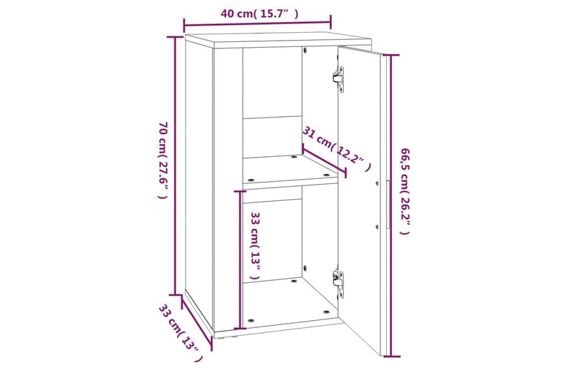 beBasic Skåp vit 40x33x70 cm konstruerat trä - Förvaring - Förvaringsmöbler - Skänkar & sideboards