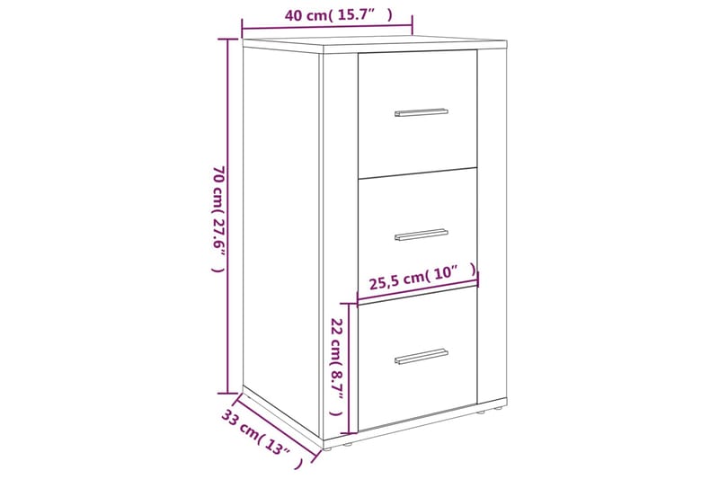 beBasic Skåp vit 40x33x70 cm konstruerat trä - Förvaring - Förvaringsmöbler - Skänkar & sideboards