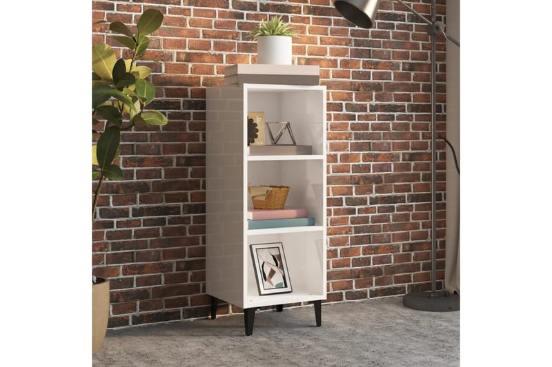 beBasic Skåp vit högglans 34,5x32,5x90 cm konstruerat trä - Förvaring - Förvaringsmöbler - Skänkar & sideboards