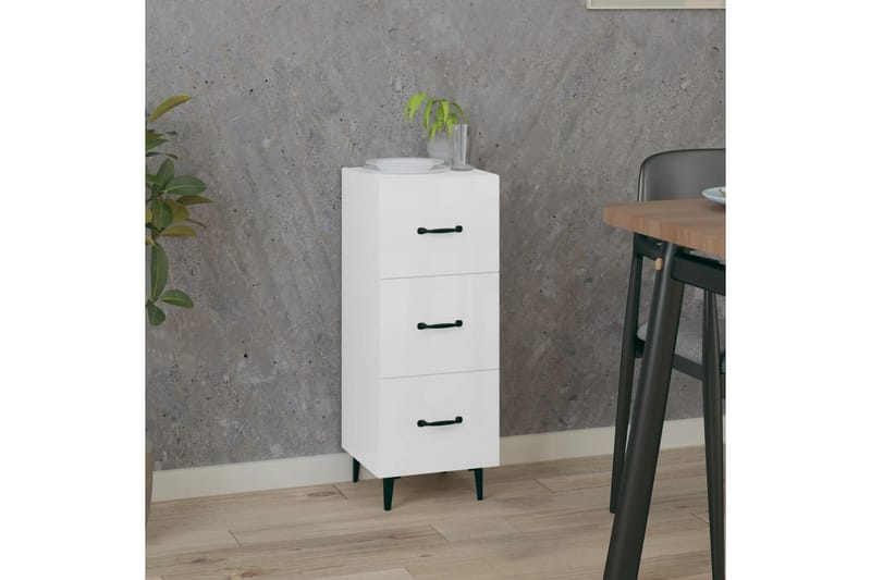 beBasic Skåp vit högglans 34,5x34x90 cm konstruerat trä - Förvaring - Förvaringsmöbler - Skänkar & sideboards