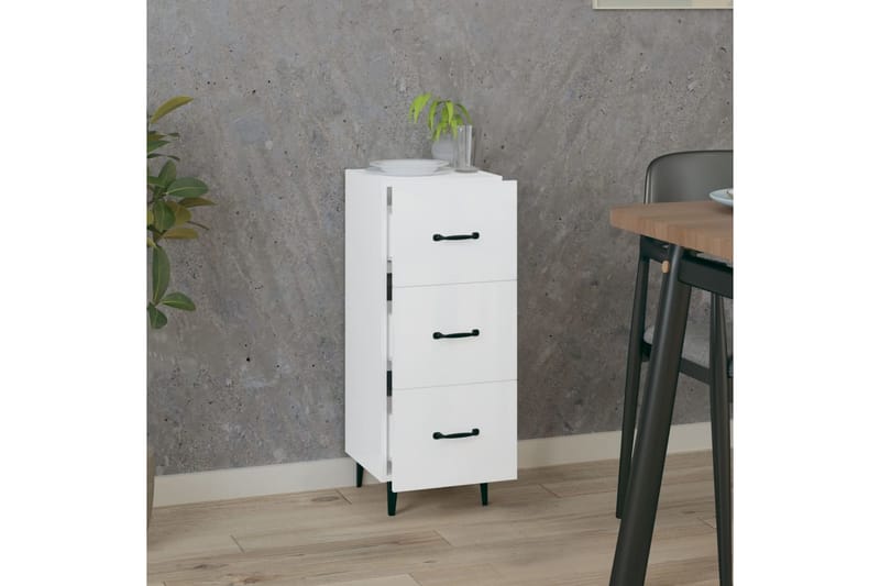 beBasic Skåp vit högglans 34,5x34x90 cm konstruerat trä - Förvaring - Förvaringsmöbler - Skänkar & sideboards