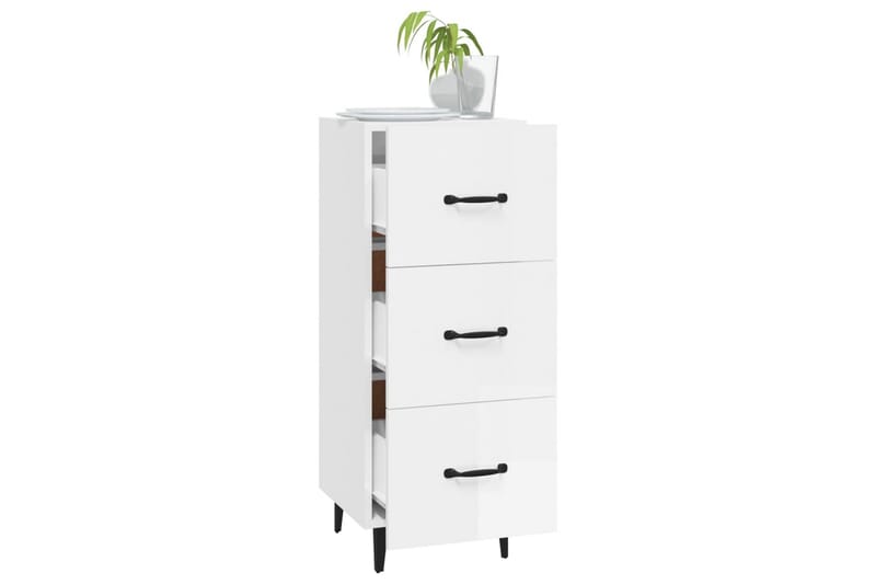 beBasic Skåp vit högglans 34,5x34x90 cm konstruerat trä - Förvaring - Förvaringsmöbler - Skänkar & sideboards