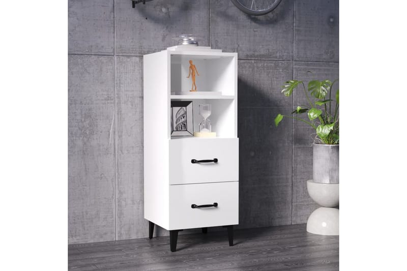 beBasic Skåp vit högglans 34,5x34x90 cm konstruerat trä - Förvaring - Förvaringsmöbler - Skänkar & sideboards