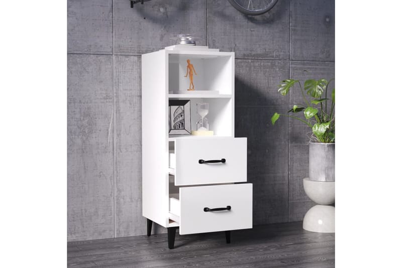 beBasic Skåp vit högglans 34,5x34x90 cm konstruerat trä - Förvaring - Förvaringsmöbler - Skänkar & sideboards